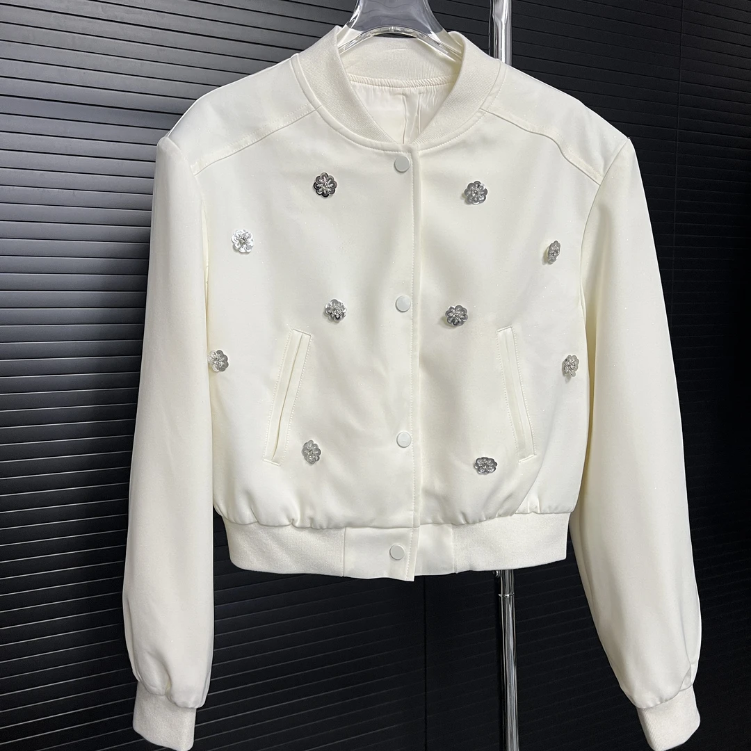 TT时尚气质高定钉珠棒球服外套