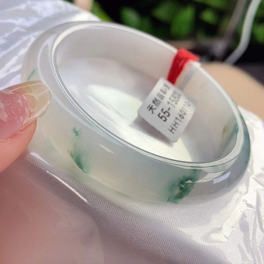 未镶嵌手镯翡翠天然A货翡翠55-56小万飘花战斗机15号