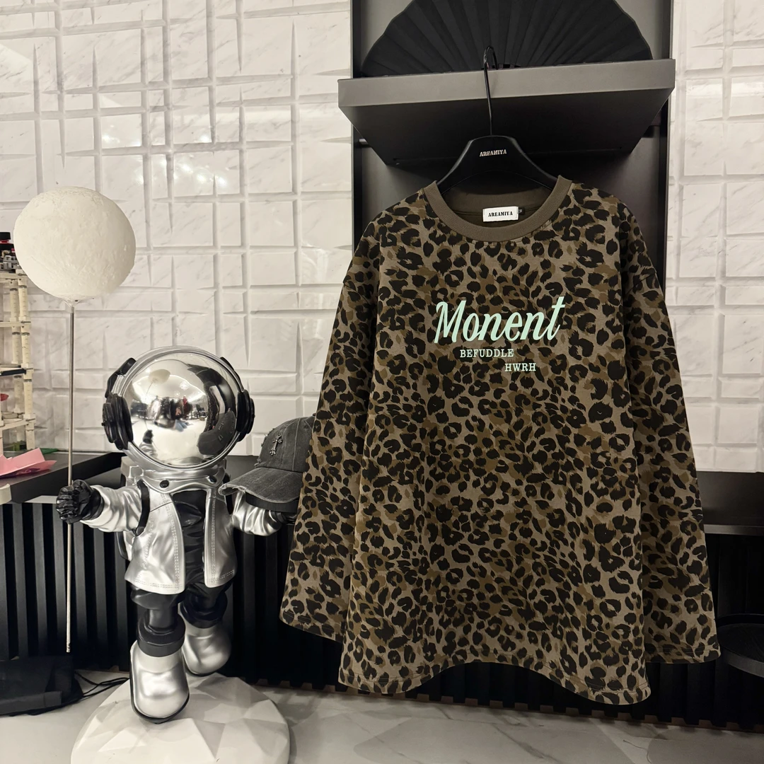 【豹纹时刻-加绒】2026新年冬季厚款保暖圆领长袖T恤CP656