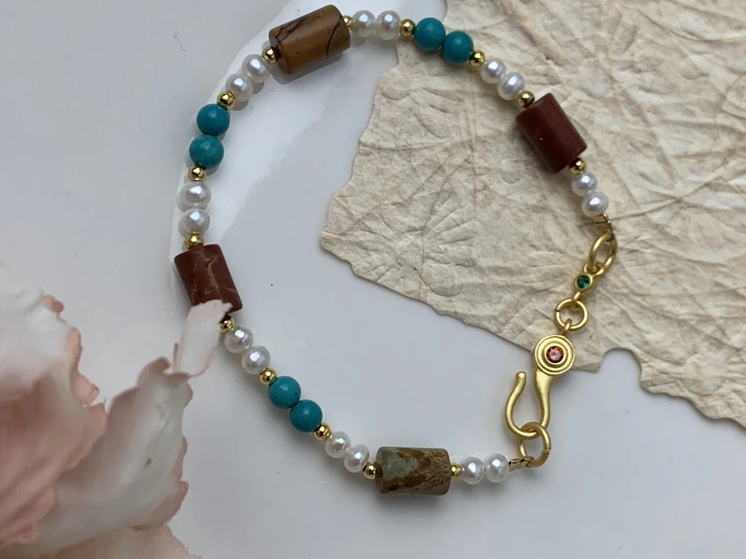 天然淡水珍珠手链敦煌国风配色新中式百搭个性小众