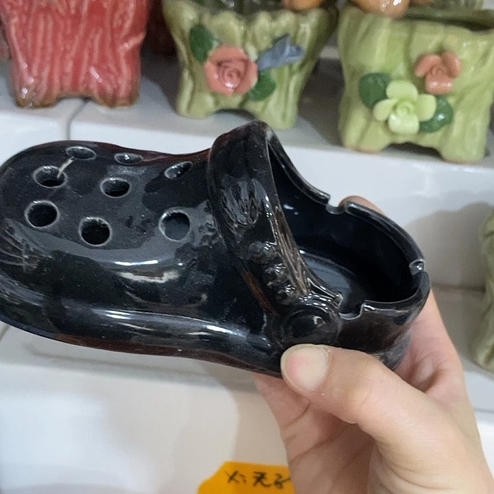 陶摆件陶盆有孔 瑕疵介意勿拍