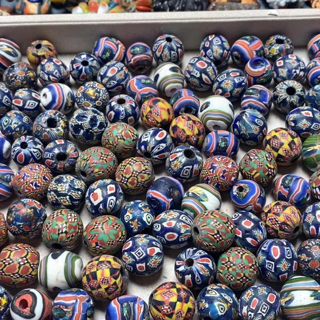 琉璃颈饰印度尼西亚古法珠一颗