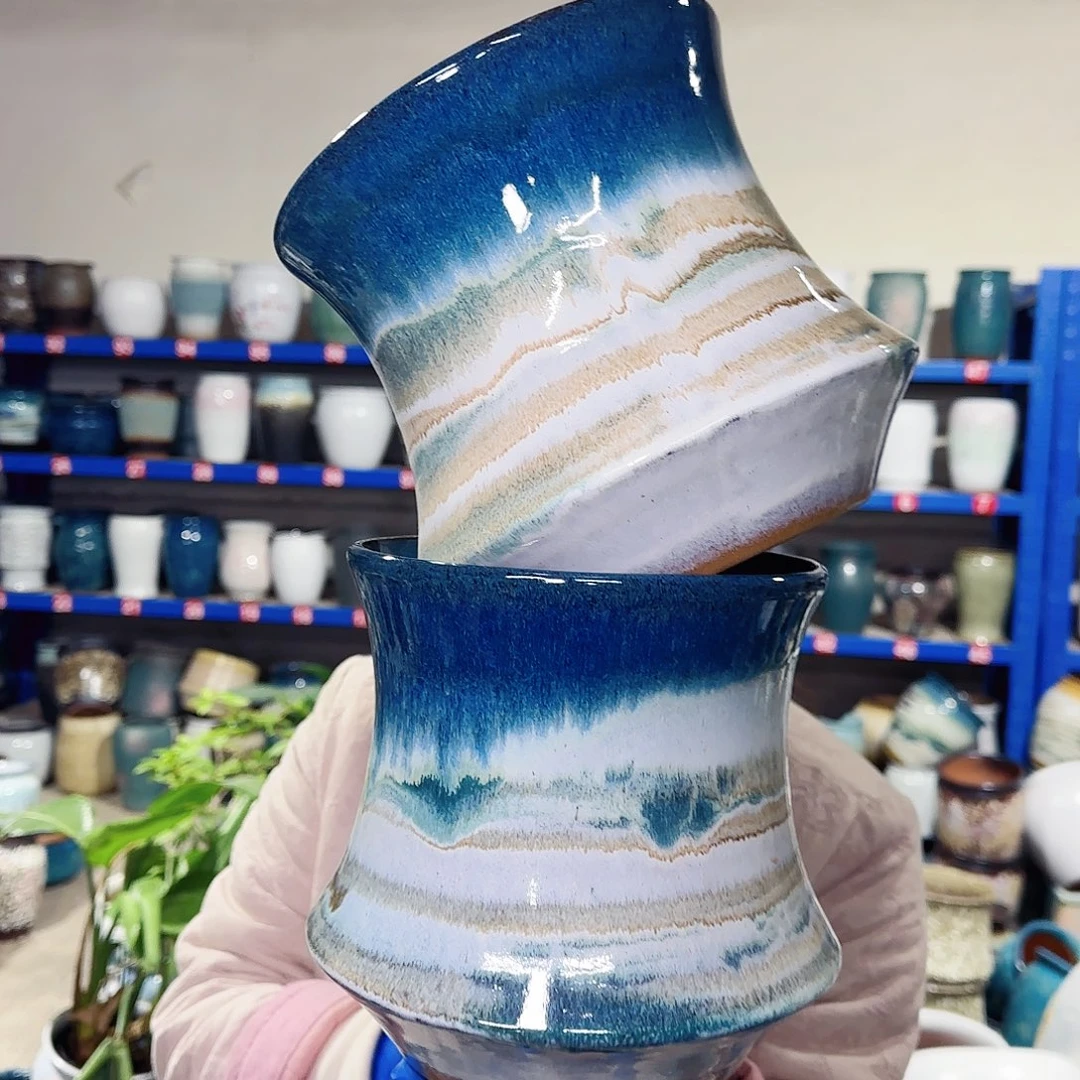 紫砂花盆高20口19