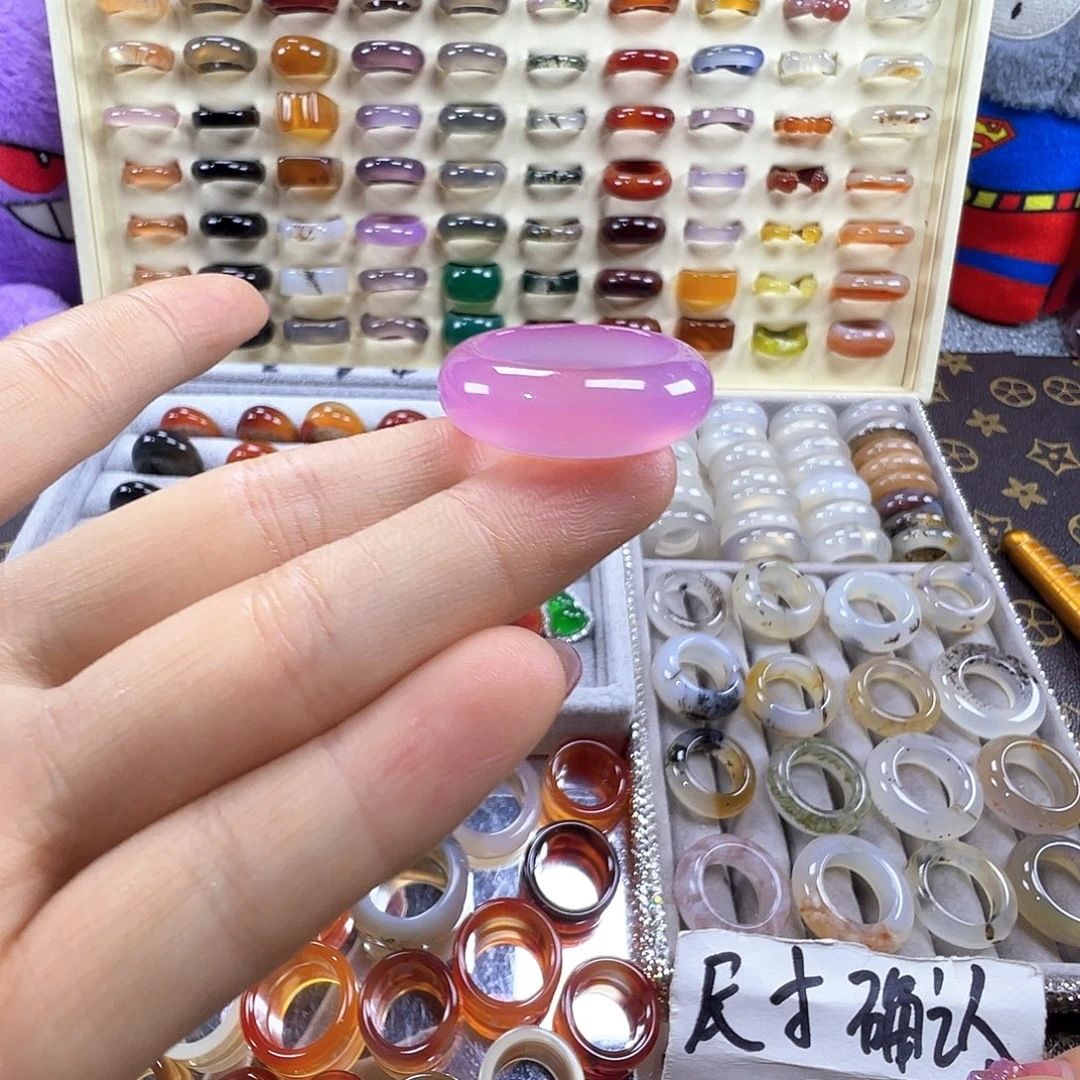 玛瑙/玉髓未镶嵌戒指B28不退换20.3港