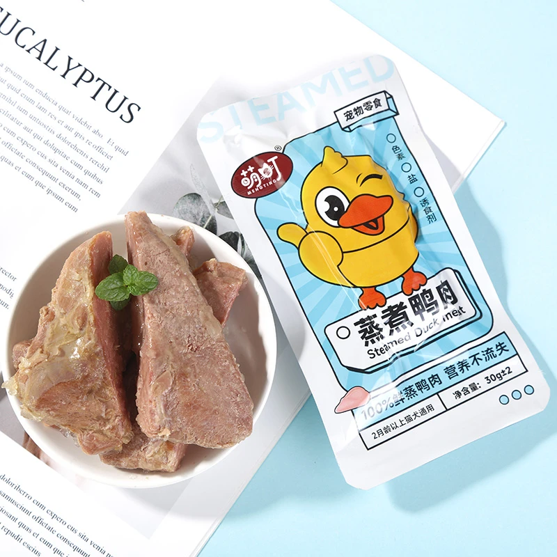 萌町水煮鸭肉30g猫咪狗狗通用零食猫犬即食熟鸭肉