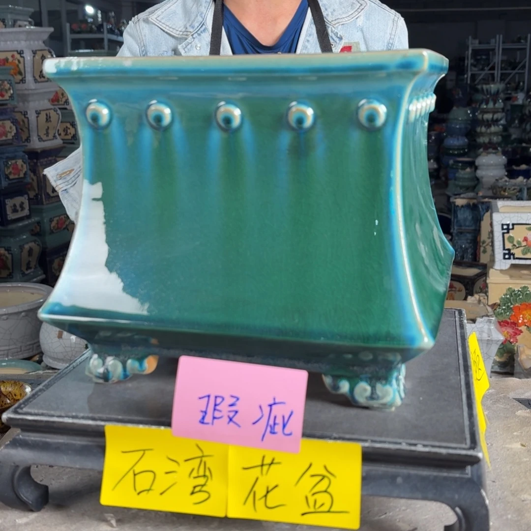 一风堂石湾花盆 内19*19修补痕迹瑕疵