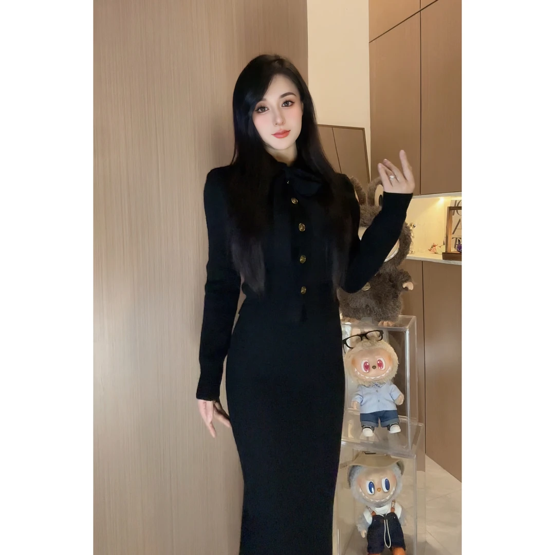 【原创】法式小香风套装女冬季收腰加厚外套针织衫毛衣半身裙套装