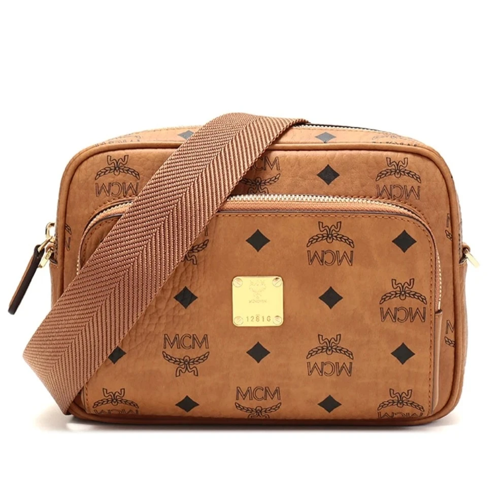 95新 MCM 双层相机包中号干邑色/通用链接