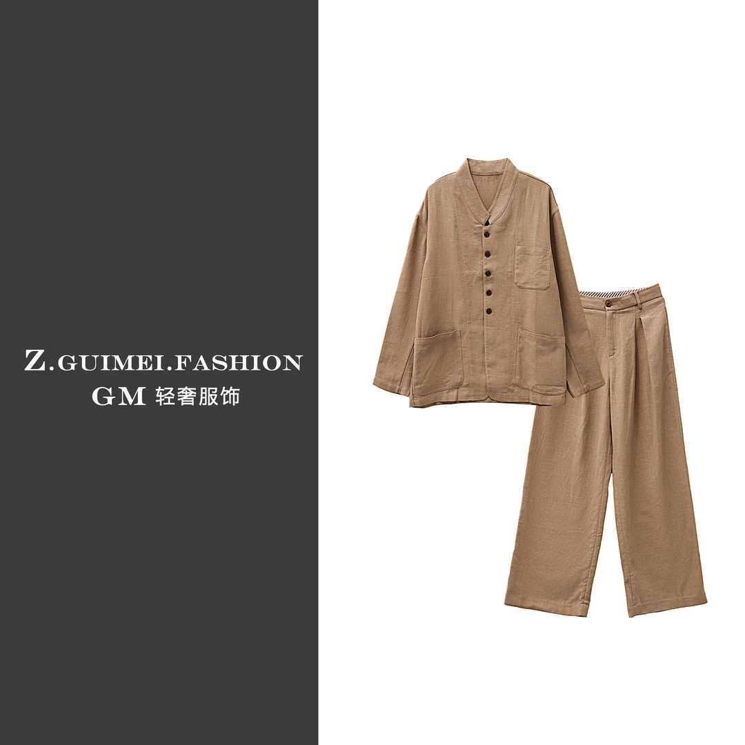 【肆姐高定】时尚立领西服经典马甲套装XY3374