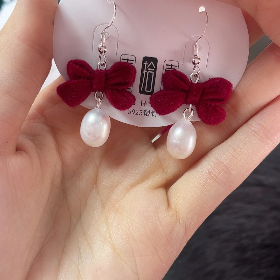 淡水珍珠耳饰未镶嵌把*