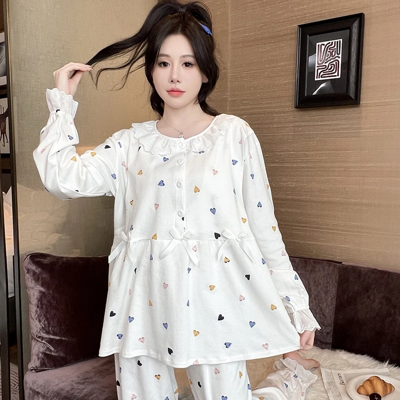 月子服夏季薄款产后哺乳开衫宽松春秋孕期家居服长袖透气孕妇睡衣