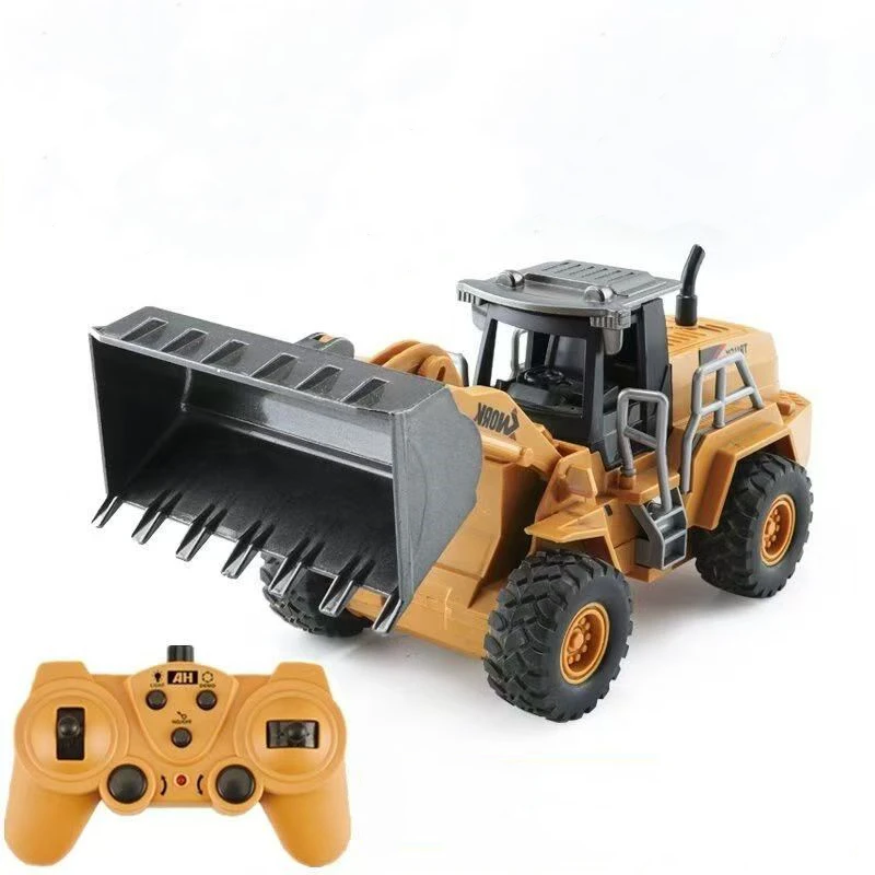 儿童遥控推土机装载机玩具电动遥控铲车合金推斗男孩玩具遥控车
