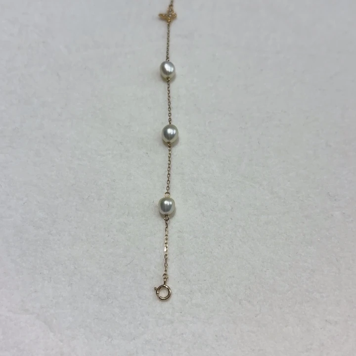 海水珍珠18K金镶嵌手绳