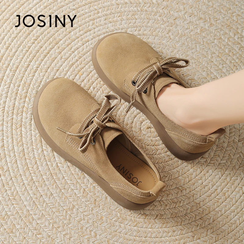 2025春新款圆头透气豆豆鞋休闲乐福鞋英伦风低跟复古女鞋卓诗尼