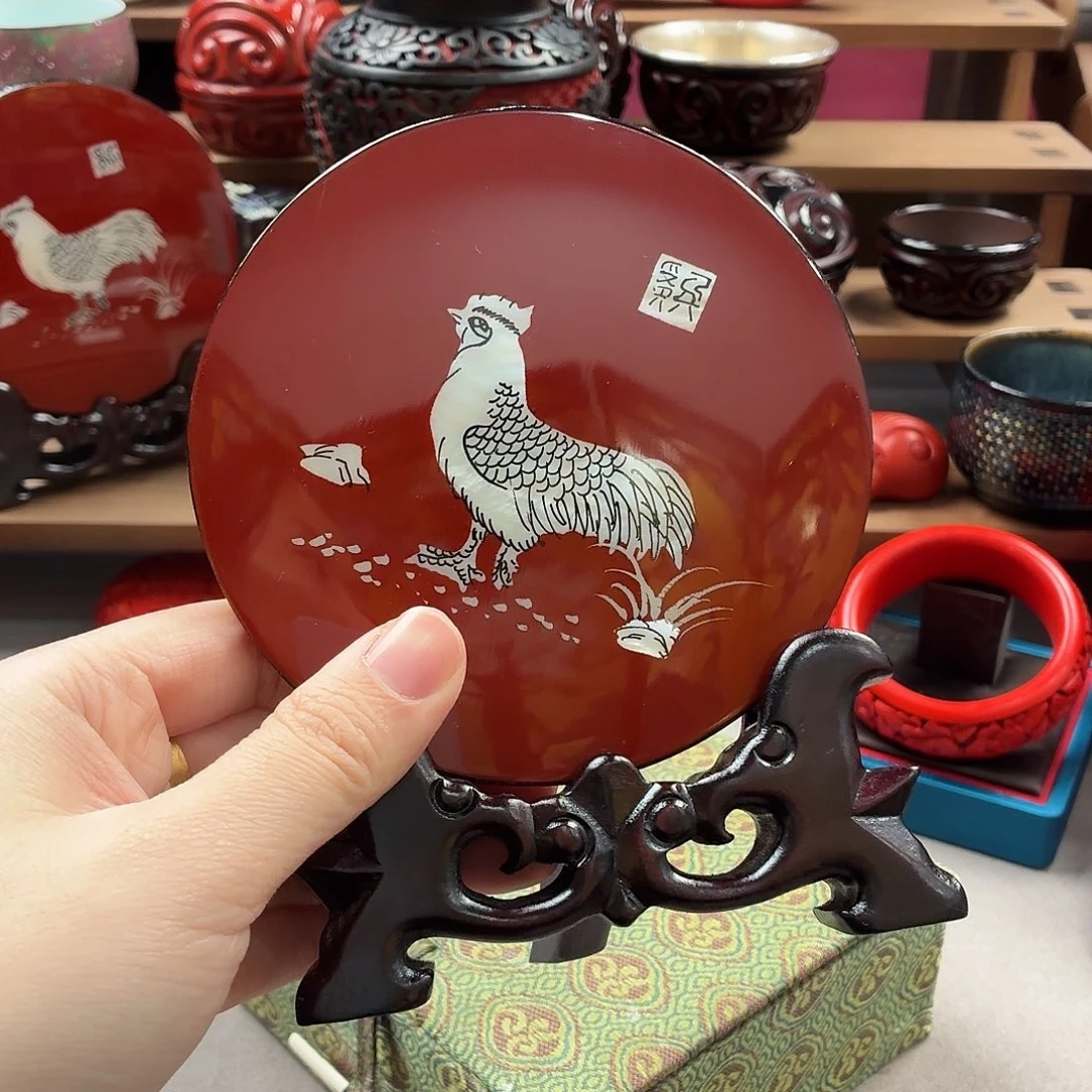 长***樂陶瓷扬州漆器。 鸡11.5台屏