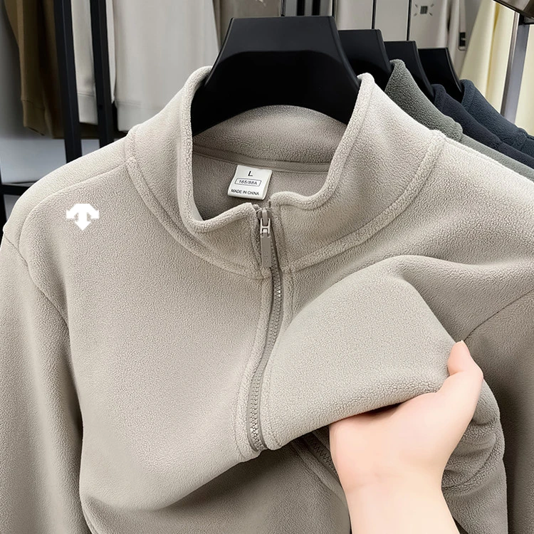 奥特莱斯/迪桑家男女户外运动抓绒衣加绒立领卫衣摇粒绒外套加厚