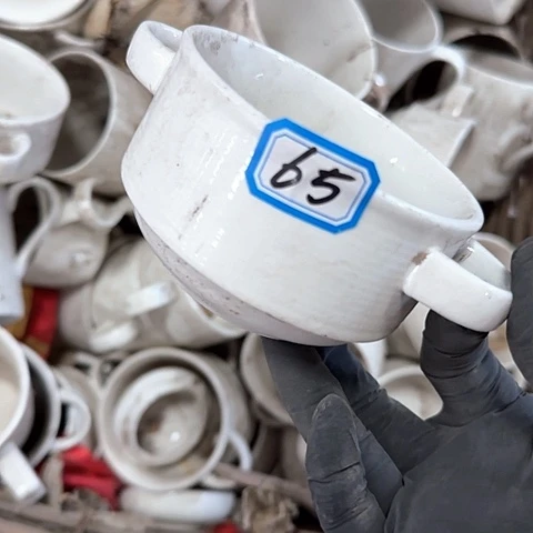 瓷片国营厂库存微瑕9厘米65