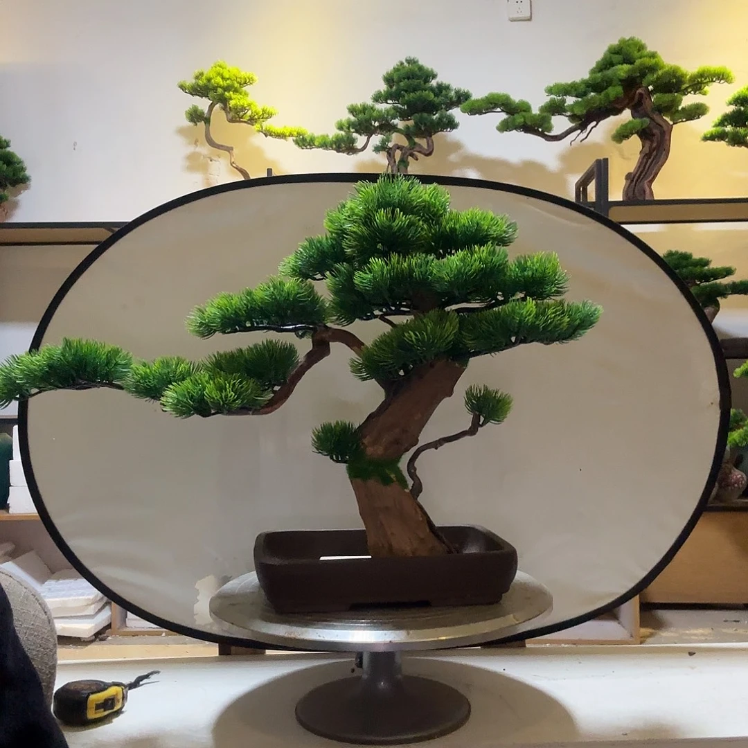 肯***肯仿真迎客松盆景摆件
