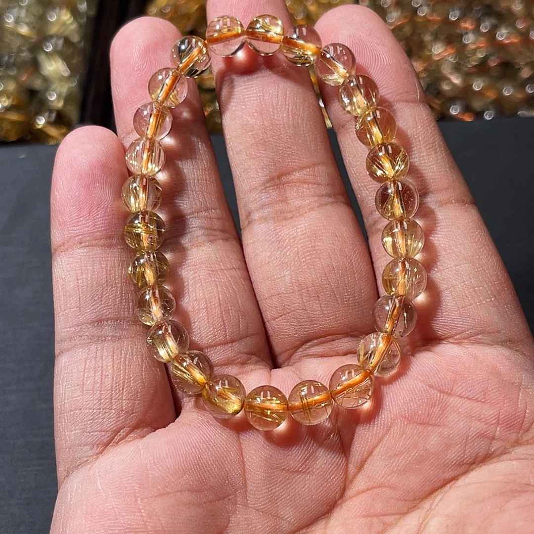 灿***呀发晶手串未镶嵌金发晶