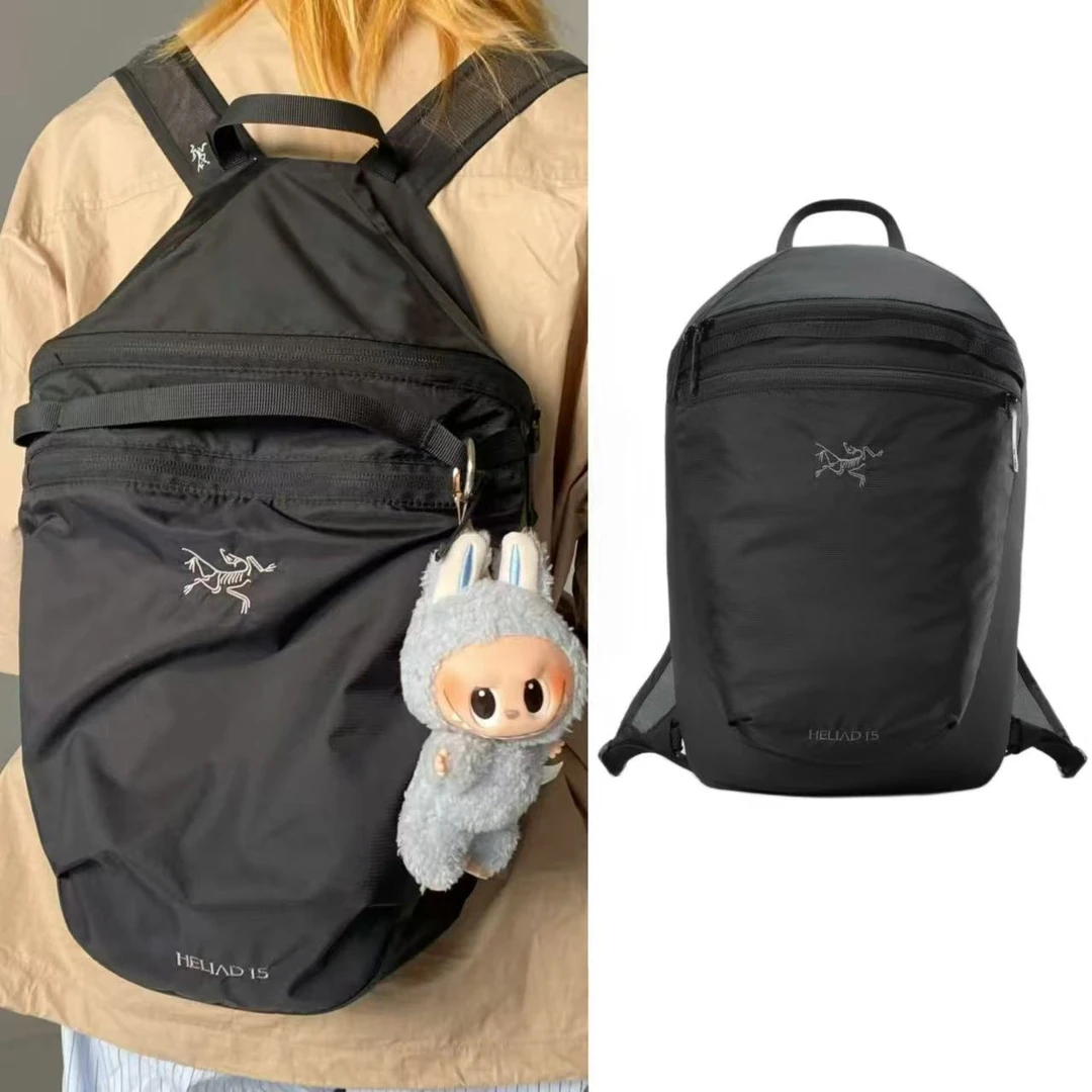 ARC'TERYX/始祖鸟Heliad15L刺绣标志双肩包男女同款情侣款 黑色