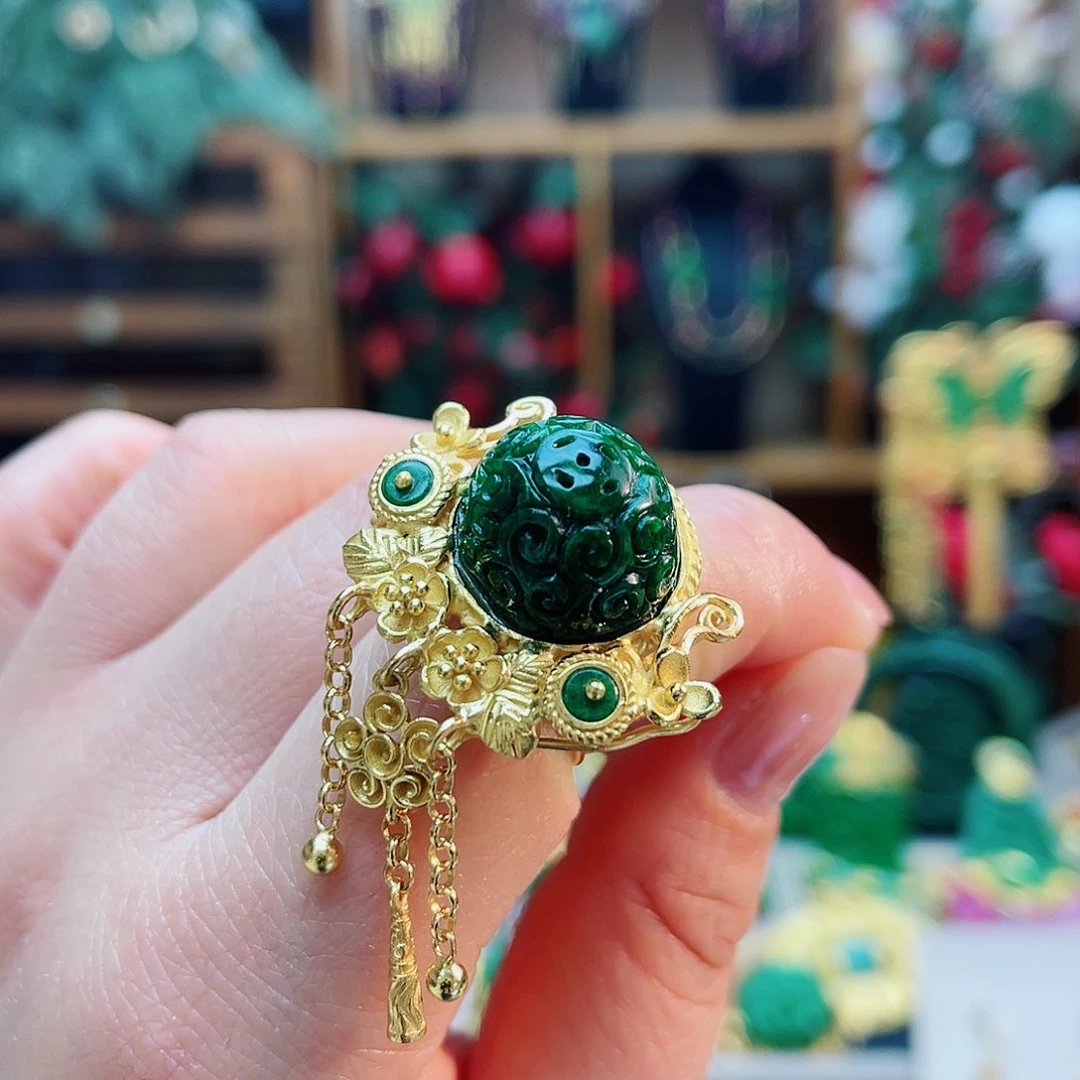 银S925镶嵌戒指翡翠48小时鉴赏期