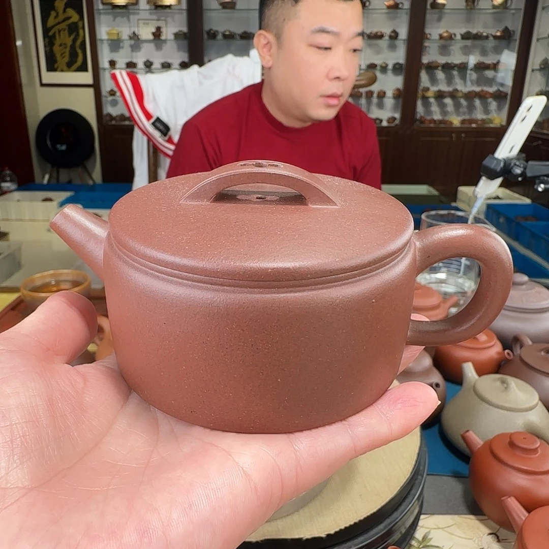 紫砂茶壶汉瓦天青栗子段