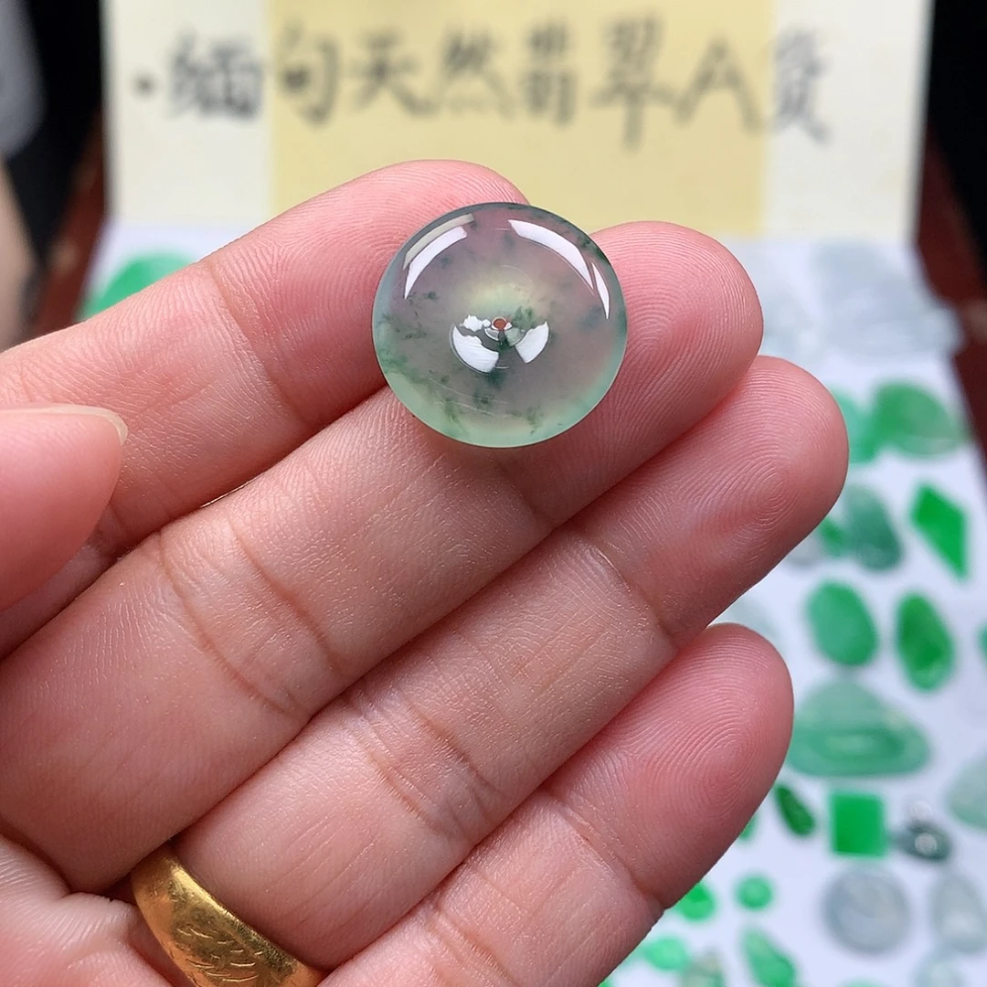 翡翠裸石缅甸天然A货翡翠冰种平安扣