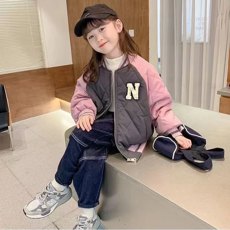 儿童棉服秋冬立领休闲圆领加厚常规款中大童拼色秋款棉袄二棉中厚