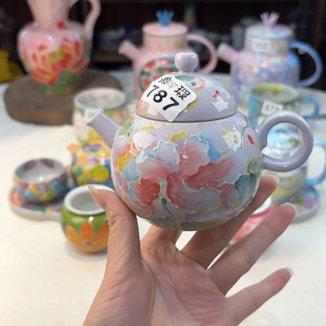 景德镇手绘高温釉下彩陶瓷茶具