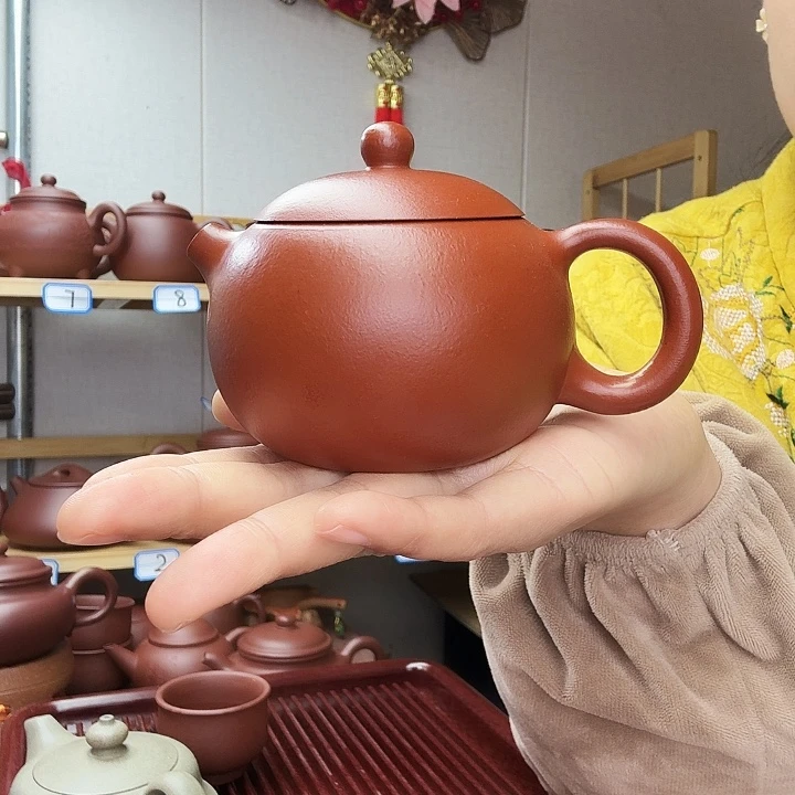 山***料紫砂茶壶朱泥西施半手，220毫升