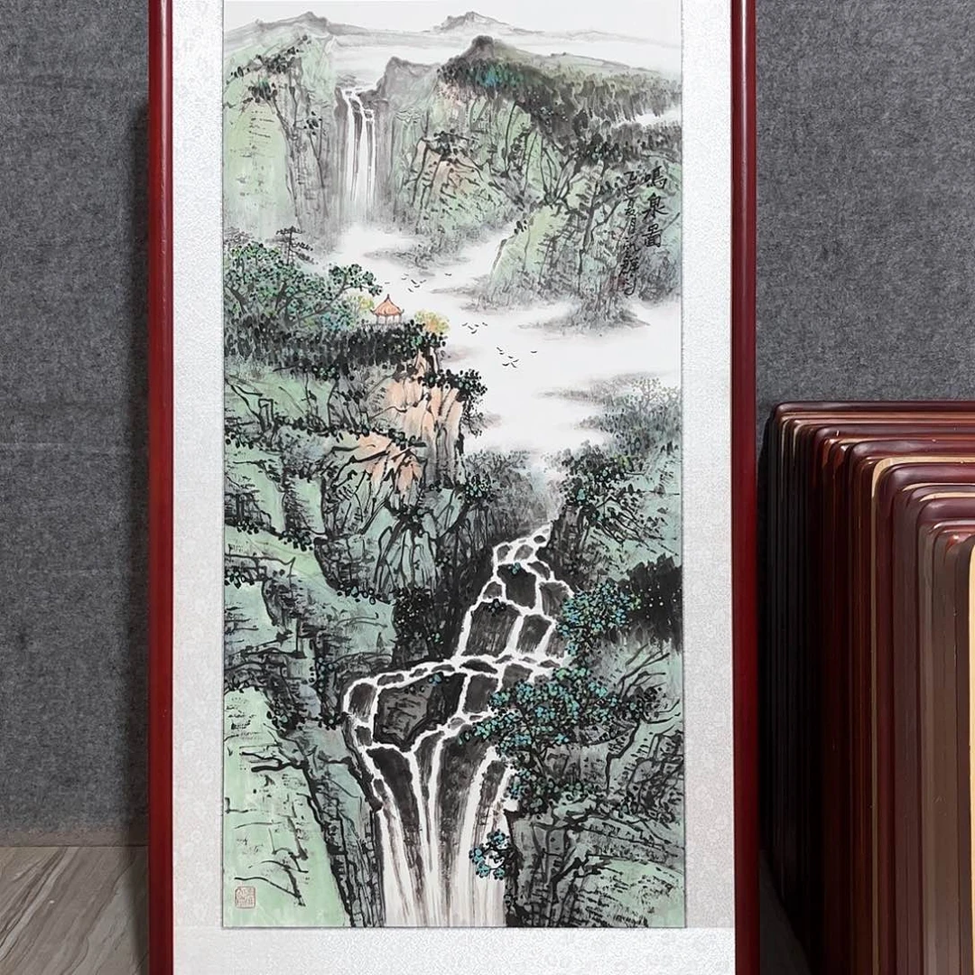 国画书画作品带框123×63
