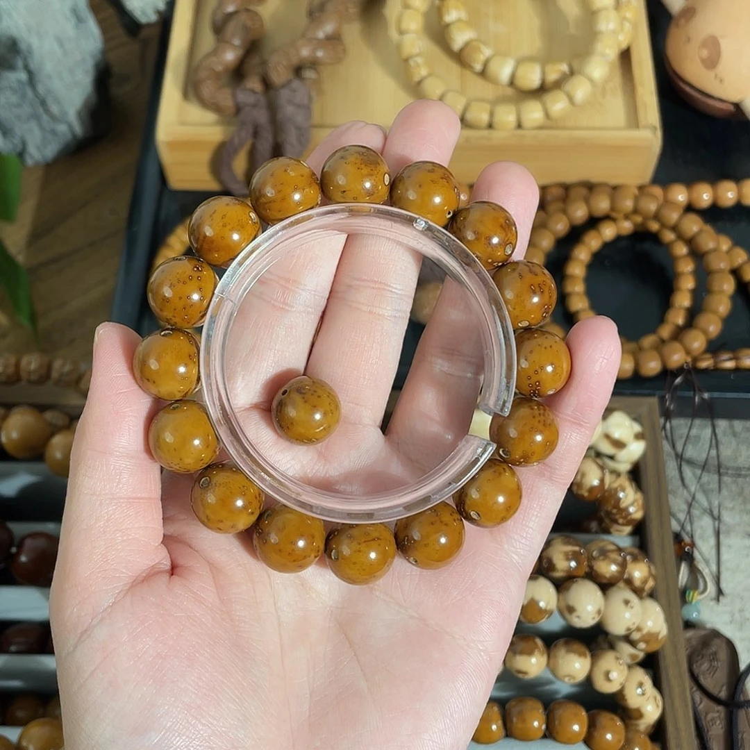 紫金鼠手串13.8半实心芝麻点圆珠