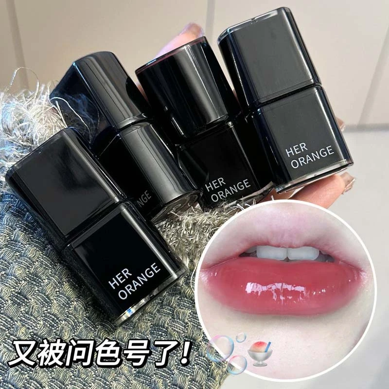 裸杏色丝绒水光唇釉遮盖唇纹镜面唇彩不易掉女神滋润显白素颜哑光