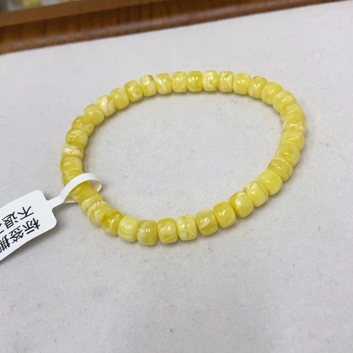 蜜蜡未镶嵌裸石手串