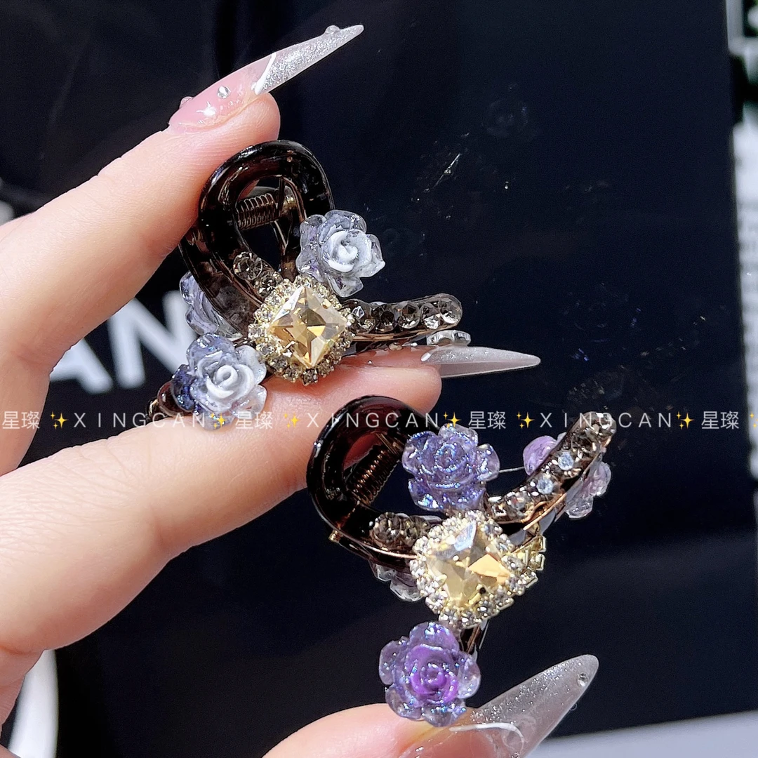 星璨原创饰品/时尚水晶小抓夹日韩抓夹欧美风原创设计女发夹复古