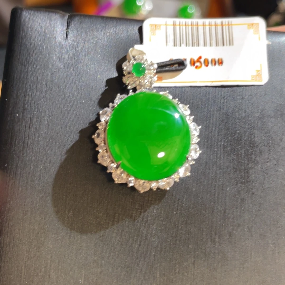 翡翠银S925镶嵌颈饰吊坠