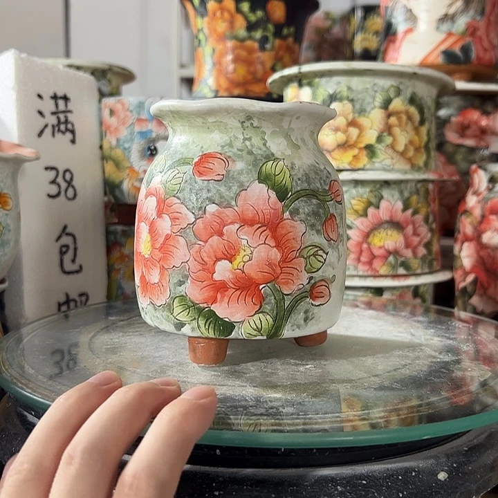 景德镇手绘花盆幸运花盆