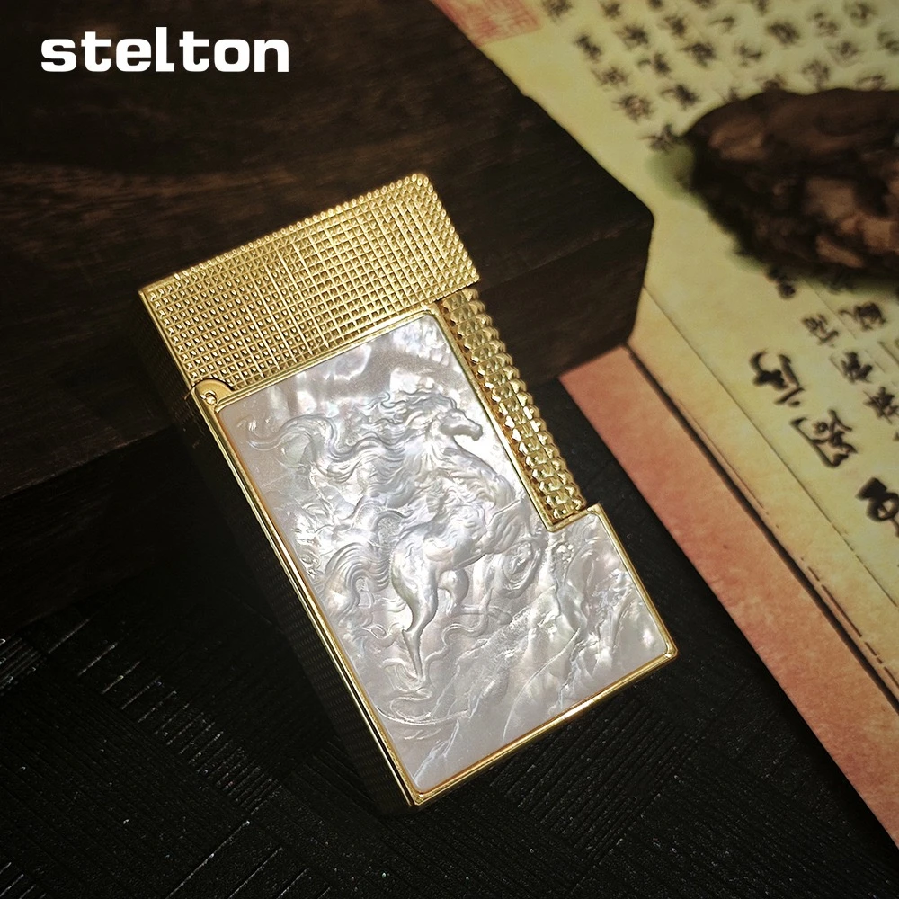 【马上有钱】stelton品牌贝雕朗声充气打火机黄铜礼盒套装送男友
