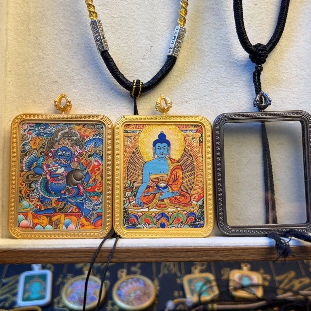 熊***样吊坠双面定制黑财神➕药师佛