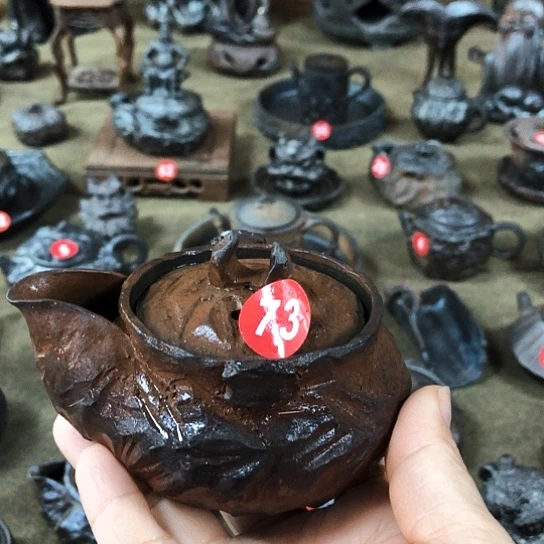 福利全手捏柴烧茶器