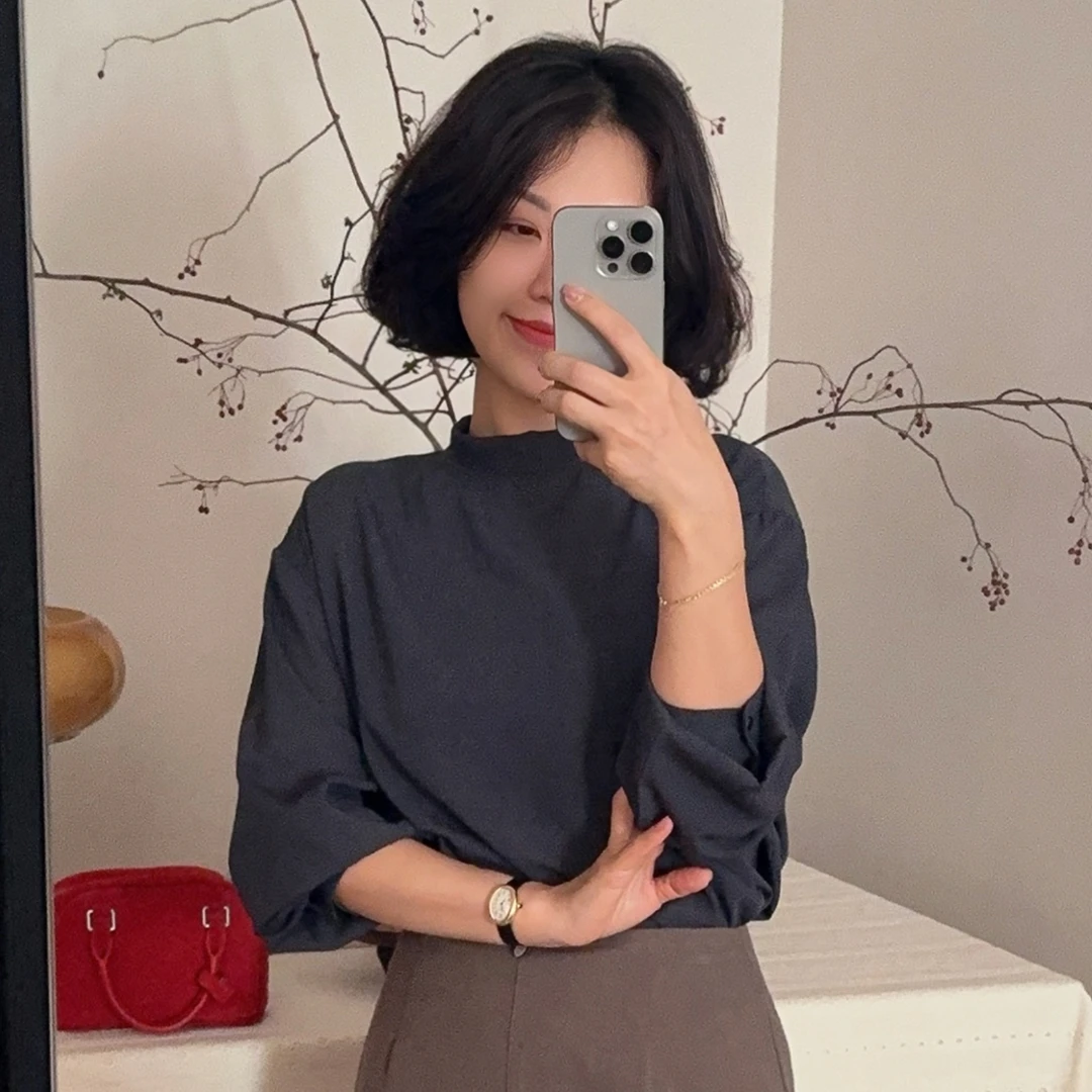 XIYE&W【设计感衬衫】深灰衬衫上衣