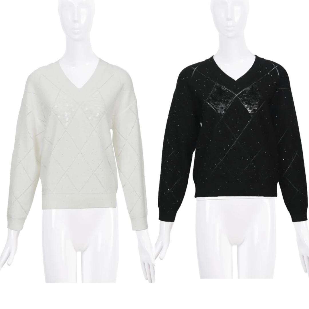 【店铺同款】LIVELY.YAN俪妍 V领舒适挺括透气毛衣