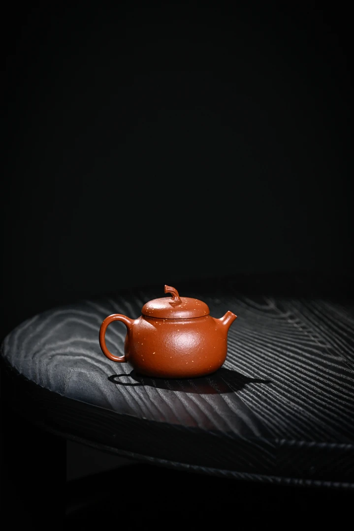 【朱泥铺砂·小金瓜】老林出品原矿紫砂朱泥铺砂手制金瓜90CC