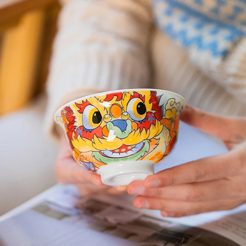 造辞【醒狮主人杯】景德镇陶瓷 国风国潮 主人杯 压手