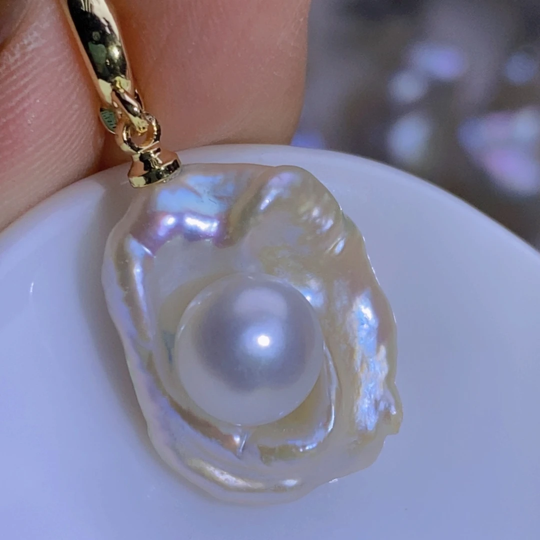 银S925镶嵌淡水珍珠淡水珍珠