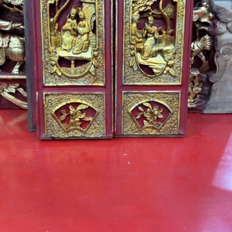 大***A木木雕花板一对木雕