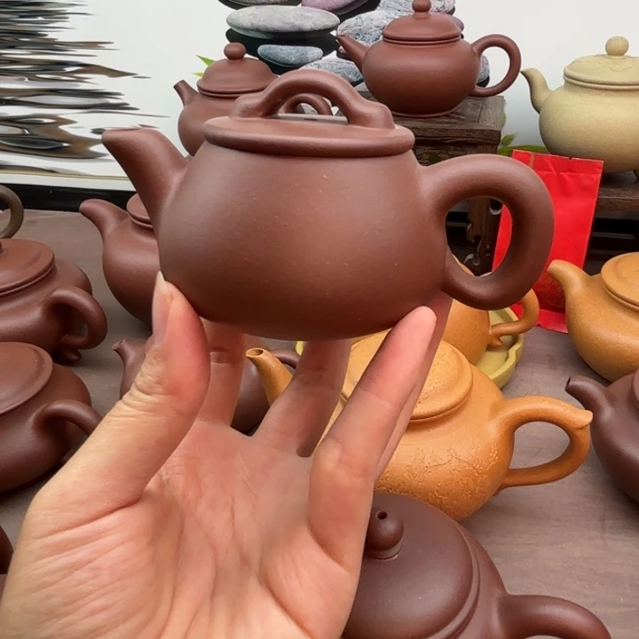 高***乐紫砂茶盘底槽清  小丑壶120