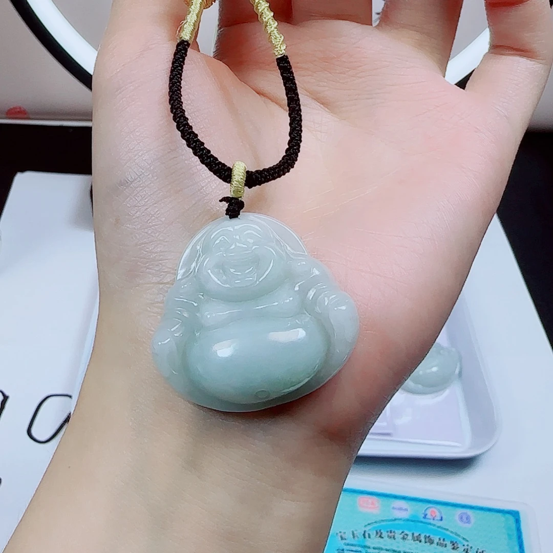 颈饰未镶嵌翡翠天然缅甸翡翠a货佛公