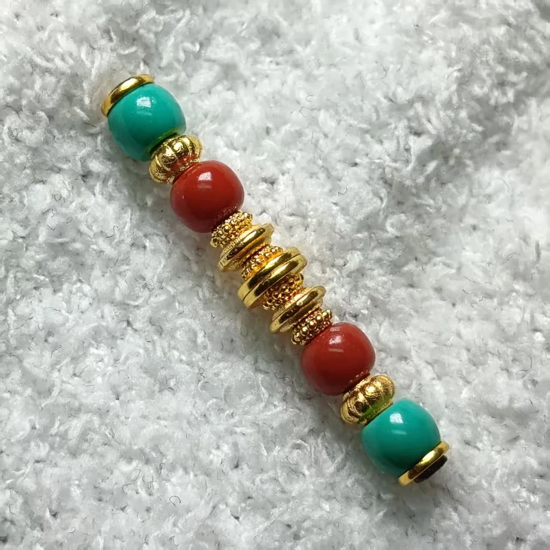 横版蜜蜡锁骨链绿松石南红18k配饰