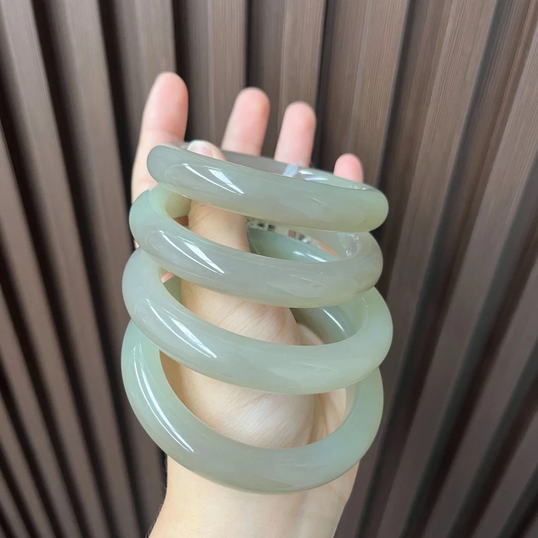 天然和田玉高冰葡萄紫手镯多样性发货拍一发一64